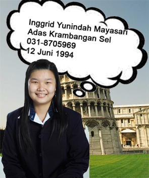 Inggrid Yunindah Mayasari<br>Adas Krambangan Sel <br>031-8705969<br>12 Juni 1994<br>
